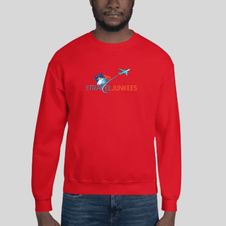 Travel Junkees sweatshirt in red color