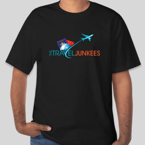 Black Color Shirt With the travel Junkees Printed