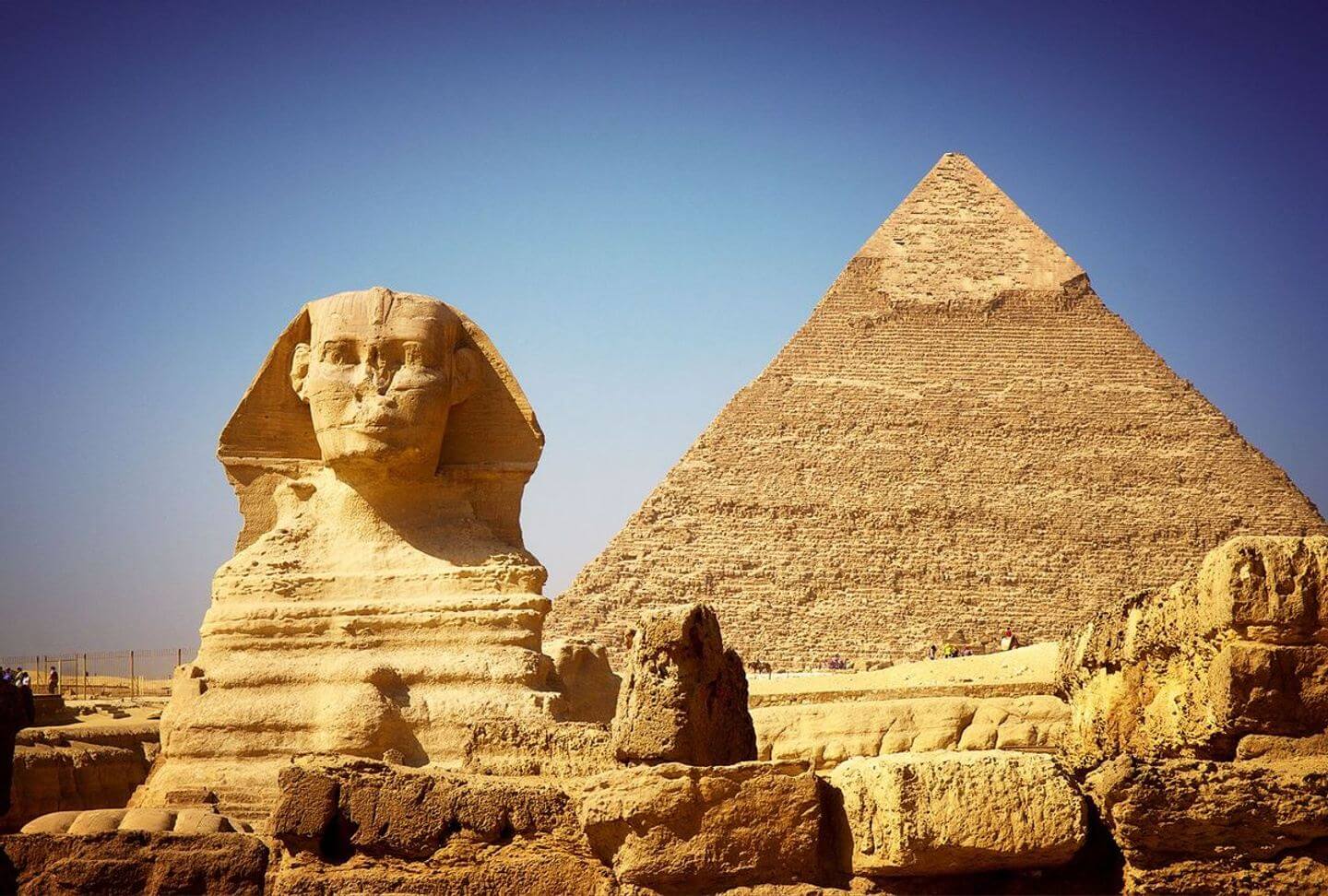 A Picture of the Great Sphinx and Pyramids of Egypt