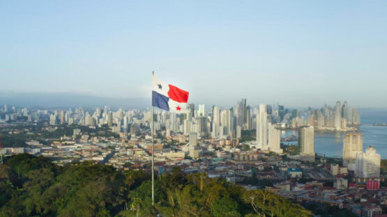 Picture of Flag Day in Panama with blue sky